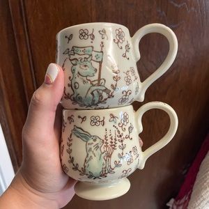 Anthropologie animal mug set